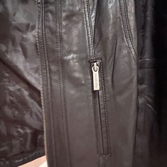 Michael Kors Black Leather Jacket - Picture 2 of 4
